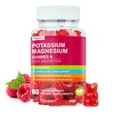 Kalium Magnesium Gummies - High Absorption Magnesium Glycinate & Potassium Citrate Plus Coenzyme Q10, DHA, D3, Mineral & Calcium för Zzz, Leg Cramps & Muscle - 60 Raspberry Gummies