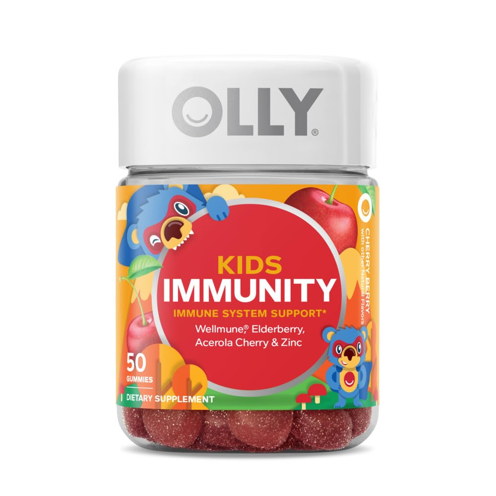 OLLY Kids Sleep & Immunity Gummy, Melatonin, Wellmune, Elderberry, 50 count