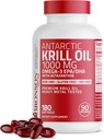 Bronson Antarctic Krill Oil 1000 mg med Omega-3s EPA, DHA, Astaxanthin och Fosfolipider 180 Softgels