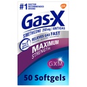 Gas-X Maximal Styrka Gas Relief Softgels med Simethicone 250 mg för Bloating Relief - 50 Räkna