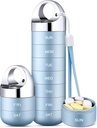 Zannaki Metal Travel Pill Organizer, Portable Waterproof Weekly Pill Box, Large Aluminum Alloy Pill Case Container, BPA Free 7 Day Daily Medicine Organizer Holder för vitamin, fiskolja, tillägg