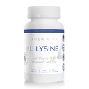 L-Lysine Supplement med vitamin B12 + C + Zink för Lip, Mouth och Oral Tissue Health - Förbättrad Wellness Support - Non-GMO, Gluten-Free - Made in USA - 60 Vegetable Capsules, 500mg