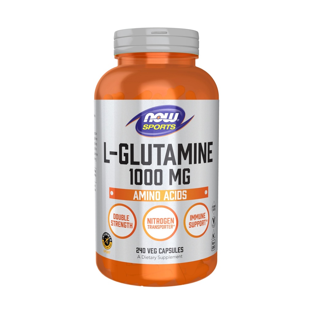 NOW Sports Nutrition, L-Glutamine, Double Strength 1000 mg, Amino Acid, 240 Veg Capsules