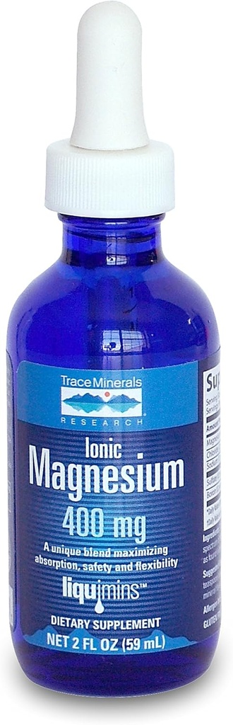 Trace Minerals Research Ionic Magnesium - 4 oz - Kan hjälpa till med muskelkramper och muskeltrötthet - Naturligtvis källad och 100% naturlig