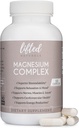 Magnesiumkomplex - Lifted Naturals Magnesium Supplement w / Bisglycinate, Malate, Taurate - 120 kapslar - Biotillgänglig magnesiumformel för humör, sömn, energistöd*