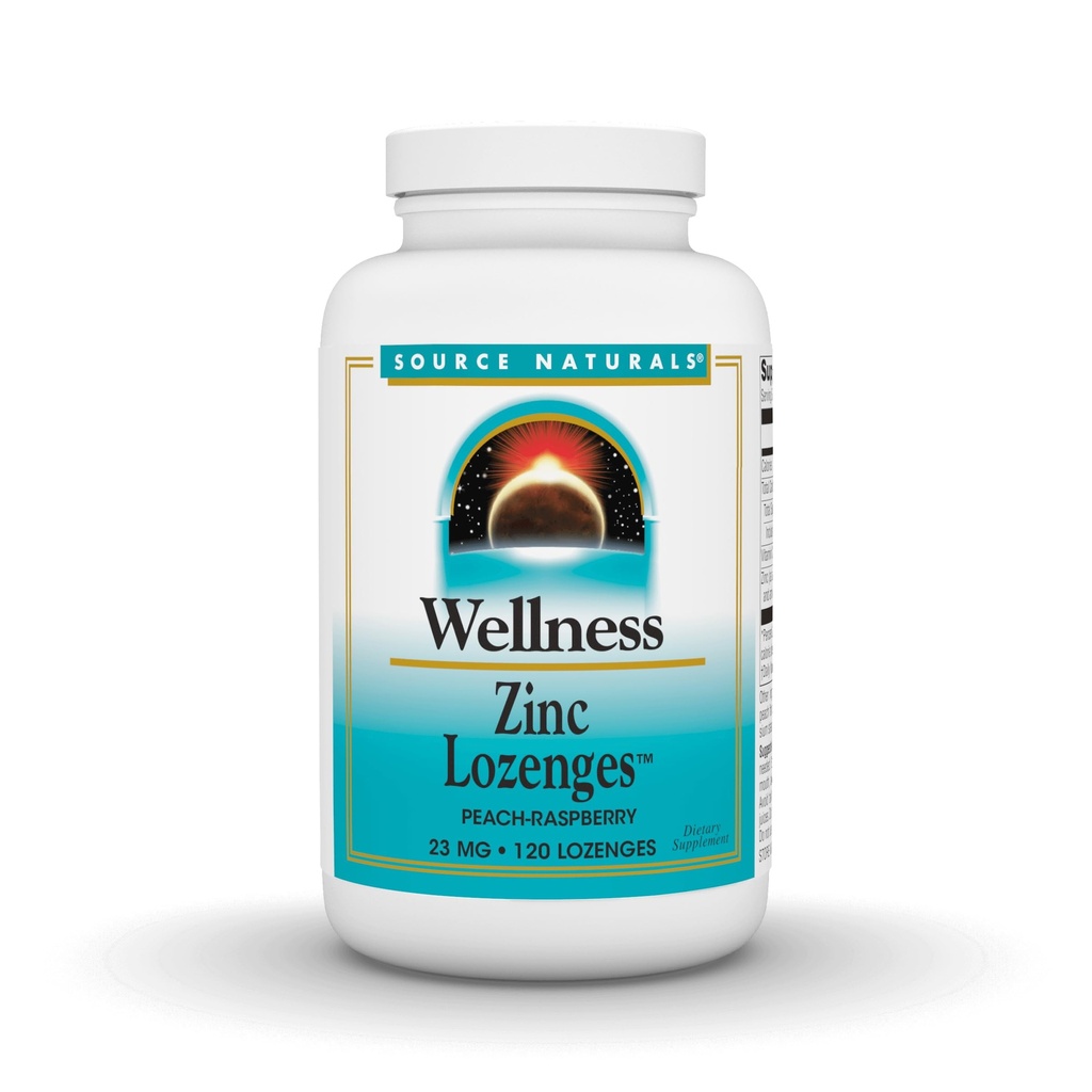 Källa Naturals Wellness Zink Lozenges, Peach-Raspberry Flavord Immune Support, 23mg - 120 Lozenges