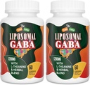 Liposomal GABA med L-Theanine Supplements 1200mg - Hög Absorption GABA-komplex med Ashwagandha, Chamomile, Tart Cherry Herbal Supplements för män och kvinnor, 120 Softgels