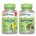 SOLARAY Mullein Leaf 330 mg och Hawthorn Berry Capsules 1050 mg - Soothing Herbal Support Bundle for Overall Health and Wellness - Vegan, Non-GMO, 60-dagars garanti, Lab Verified, 200/180 VegCaps