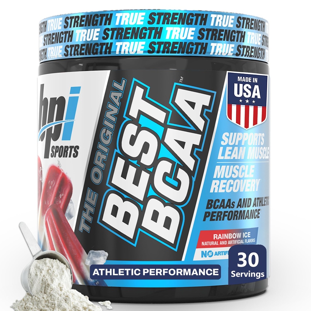 BPI Sports Bästa BCAA-pulver - Muskelåterställningsstöd - Branched Chain Amino-syror | Bygga block av protein och muskel - Post Workout Recovery - Hydration - Rainbow Ice, 30 portioner