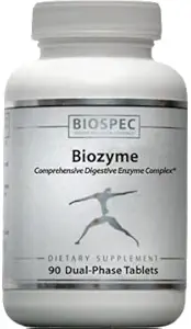 BIOZYME: Fullständig hög styrka Digestive Enzyme Complex- Dual Fas tabletter frigör Betaine HCl, Pepsin, Bromelain och Papain i magen, och Pancreatin, Trypsin, Chymotrypsin och Ox Bile i den duodenala regionen för maximal effektivitet. 90 Dubbla fas tabletter