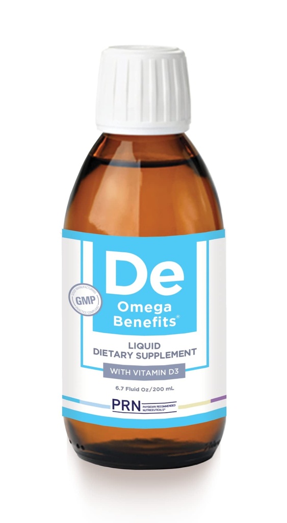 PRN DE Omega Fördelar Liquid Supplement - 6,7 oz, 40-dagars Supply - Re-Esterfied Omega 3 Triglyceride Form med 1680mg EPA, 560mg DHA & Vitamin D för torra ögon