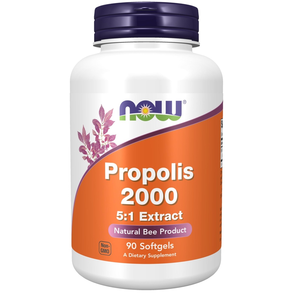 NOW Supplements, Propolis 2 000 (Bee Propolis), 5:1 Extract, Natural Bee Product, 90 Softgels