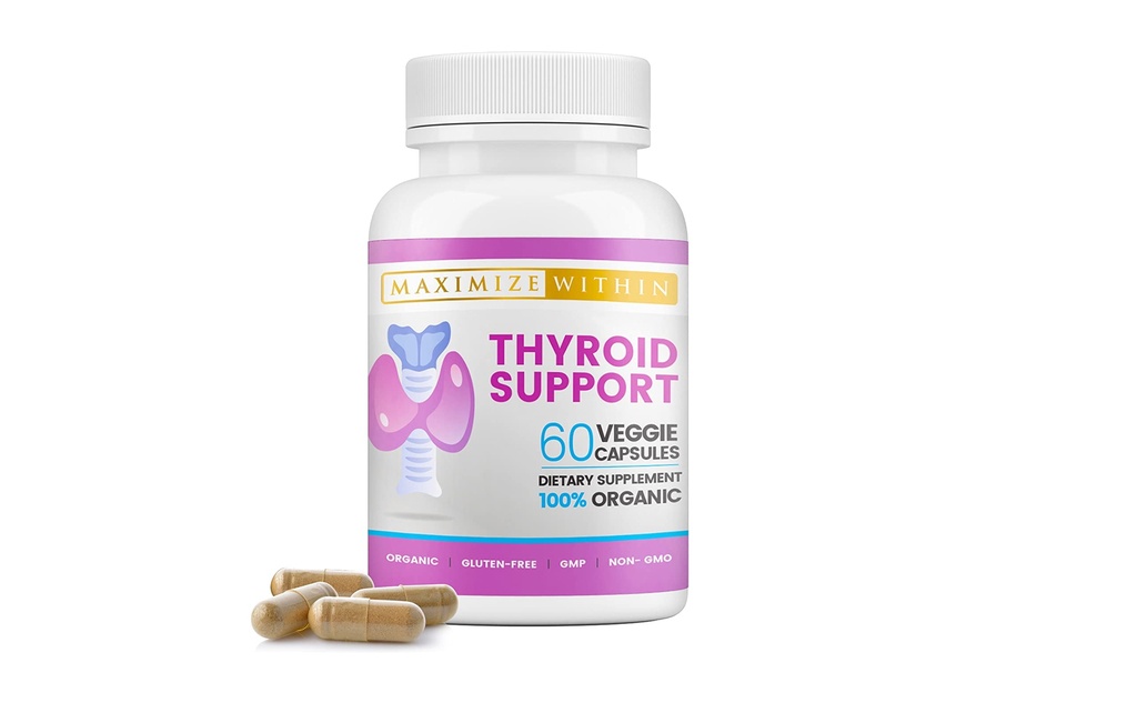 Thyroid Support Supplement for Women & Men - Focus, Mental Clarity & Energy med Ashwagandha Iodine Zinc Kelp Vitamin B12 L Tyrosine Selenium Copper Bladderwrack- 60 Count