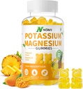 Kalium Magnesium Gummies, New Formel Calm Magnesium Glycinate Gummies, Chewable Gummy Supplements för Leg Cramps & Muscle, Pineapple Flavor 90 Count