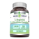 Fantastiska formler L-Arginine / L-Citrulline Komplex 1000mg 120 tabletter Supplement| Non-GMO | Gluten Free | Tillverkad i USA