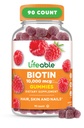 Livliga Biotin Gummies | 10.000mcg | Great Tasting Hair Skin och Nails Gummies | GMO-Free Vegan Biotin Supplement | Hair Skin och Nails Vitamins för kvinnor | 90 Gummies