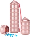 XHT Pink Weekly Metal Pill Organizer 7 Day 2 Times a Day - Estetisk vattentät AM PM Travel Pill Box, Heavy Duty Pill Holder och Medicine Pill Organizer för vitaminer, fiskolja och kosttillskott