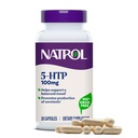 Natrol Mood + Stress 5-HTP 100 mg, Kosttillskott för balanserat humör, kapslar för vuxna, 30 kapslar, upp till 30 dagars leverans