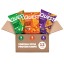 Quest Nutrition Tortilla Style Protein Chips Variety Pack, Chili Lime, Nacho Cheese, Loaded Taco, Low Carb, High Protein, Gluten Free, 1.1 oz (Pack av 12)