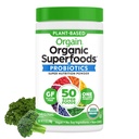 Orgain Organic Greens Powder + 50 Superfoods, Original - 1 Billion Probiotics for Digestive Health, Antioxidanter, Vegan, Plant-Based, Gluten-Free, Non-GMO, Green Juice & Smoothie Drink Mix - 0.62lb