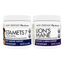 Värd försvar Bundle med Stamets 7 Mushroom Powder, 3,5 oz & Lion's Mane Powder, 3,5 oz - Stöd Immune Health med 7 Species Blend - Stöd Brain Health, Memory & Focus