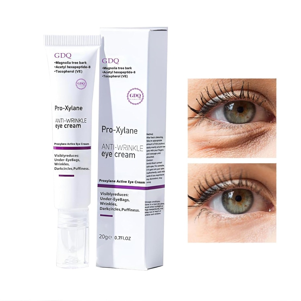 GDQ Anti-Wrinkle Eye Cream,Korea Active Anti-Wrinkle Eye Cream,Anti-Aging, Anti-Oxidation,Fade Fine Lines,Reduces Under-Eye Bags, Dark Circles & Puffiness for Youthful,20 g / 0,7 oz