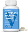 Magnesium Glycinate 1600mg Supplements - med vitamin B6 & Zink, Vitamin D3, Chelated Magnesium för sömn, muskel, ben och immun hälsa, Hög Absorption Magnesio, icke-GMO, Vegan 90 kapslar
