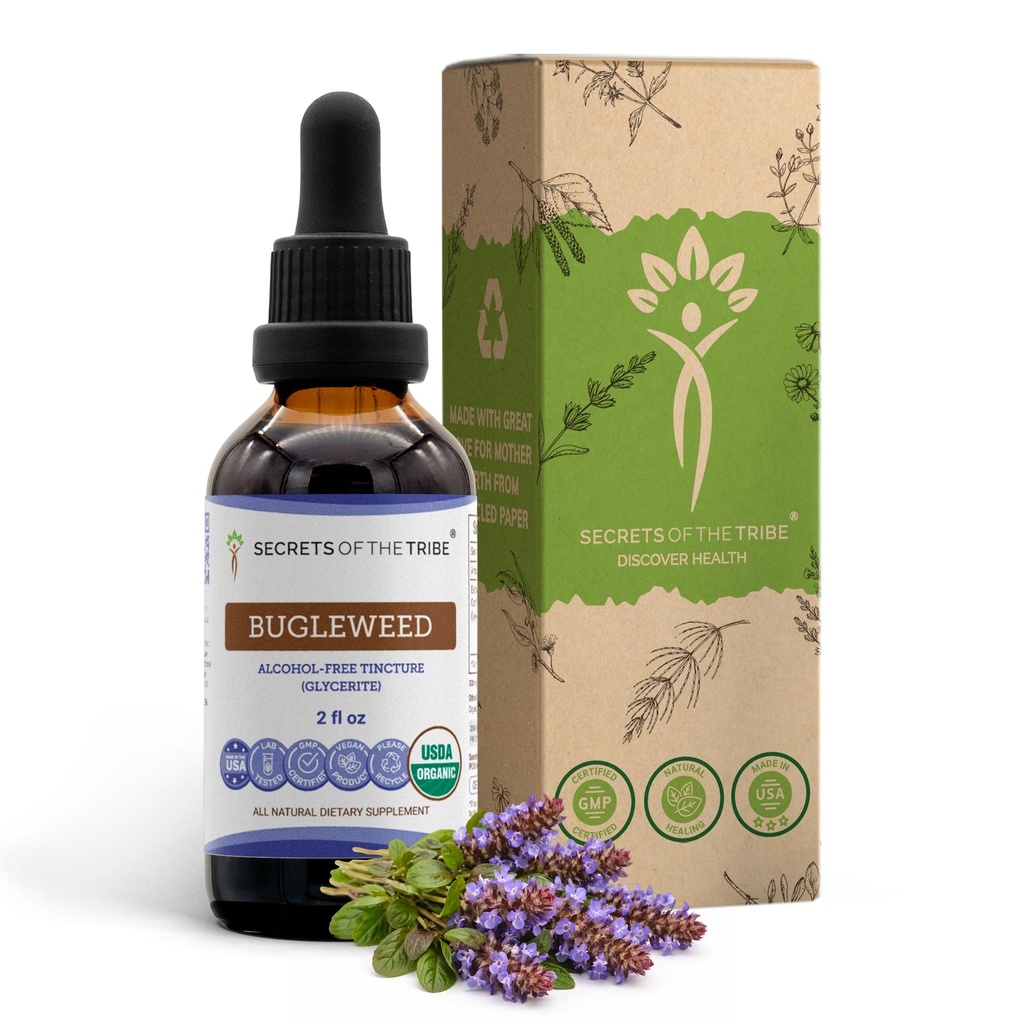 Bugleweed USDA Organic | Alcohol-FREE Extract, High-Potency Herbal Drops, Respiratory System | Made from 100% Certified Organic Bugleweed (Ze Lan, Lycopus Virginicus) Torkade Herb (2 FL OZ)