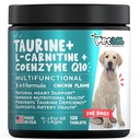 Taurin Supplement för hundar med L-Carnitine och Coenzyme Q10 (CoQ10): Vet Endorsed for Enlarged Heart (DCM), Congestive Heart Failure, Taurine Deficiency: 3-i-1 | Dog Supplements- 120ct