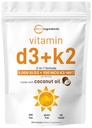 Micro Ingredients Vitamin D3 5 000 IE + K2 MK-7 100 mcg, 300 Softgels | Virgin Coconut Oil | 2-i-1 Bone, Immune & Heart Support | Lätt att svälja, icke-GMO