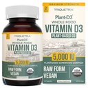 Organisk vitamin D3 5 000 IE - 100% Whole Food & Plant-Based Cholecalciferol Form, 100% Vegan Vitamin D - Förbättrad med Prebiotic & Superfood Complex - Organic, Vegan, GMO & Gluten Free (60 kapslar)