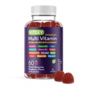 Viteey Womens Multivitamin Gummies - Immune Support - 12 i 1 Vitaminer och mineraler - Vitamin A, C, D3, E, B6, B12, Folic Acid, Biotin, Calcium, Zink & More - Vegetarian - Raspberry Flavored