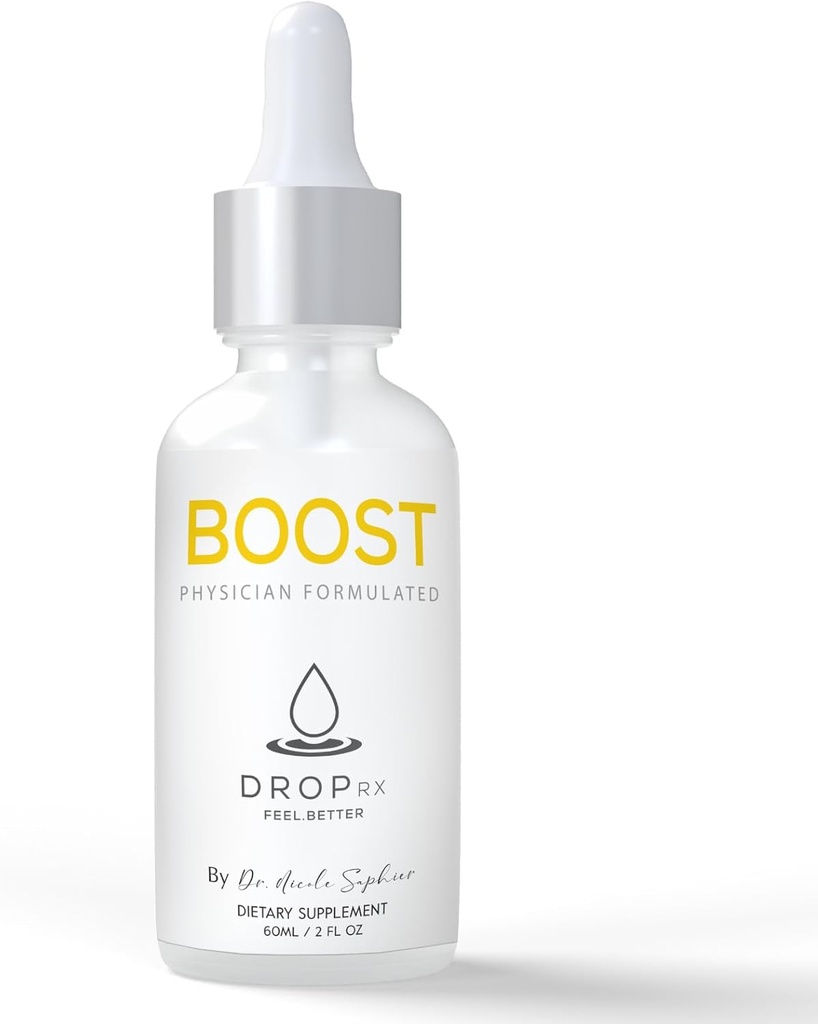 DropRx Boost av Dr Nicole Saphier - Maca Root, Ashwagandha, Lions Mane & Peppermint Leaf Extract för Vitality Support, Non-GMO, Vegan, Gluten-Free, Kosher, Made in USA (2 Fl Oz)