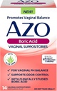 AZO Boric Acid Suppositories för kvinnor, hjälper till att stödja luktkontroll och balans Vaginal PH med kliniskt Studied Boric Acid, Non-GMO, 30 greve
