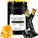 Shilajit Honey Sticks, Himalayan Shilajit Honey Sticks, Pure Himalayan Resin, Honey & Saffron, 30 High Absorption Sticks för energi, styrka och kognitivt stöd
