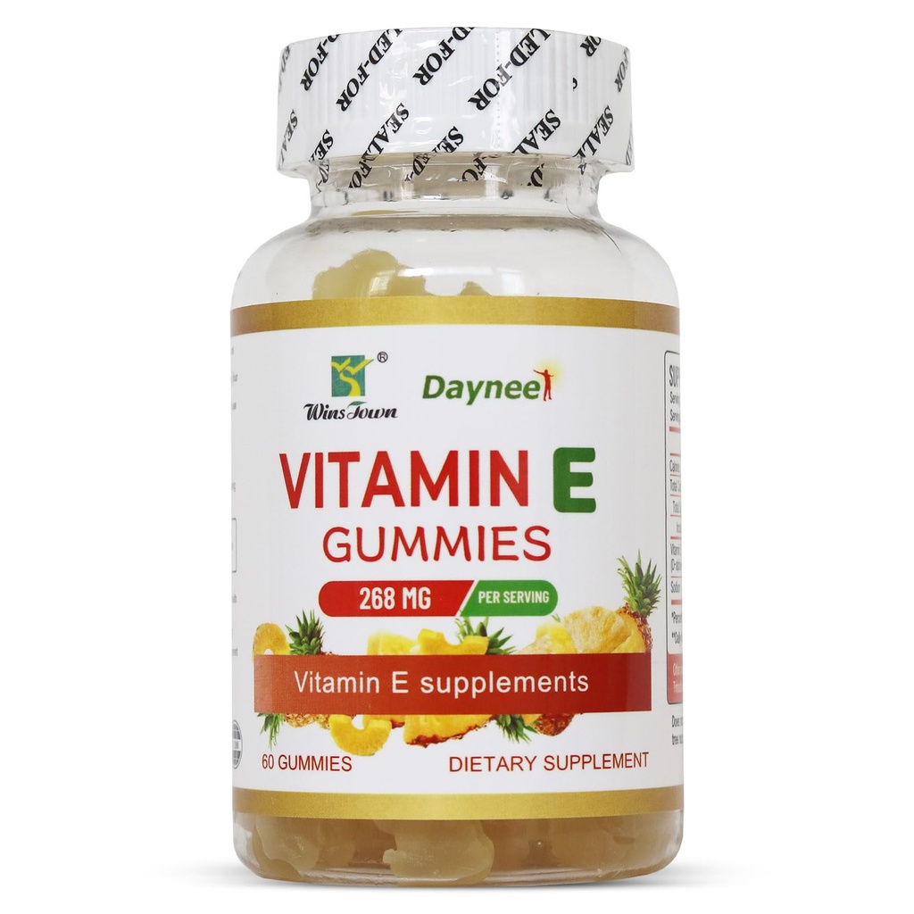 Vitamin E Gummies 268mg, Utsökt, Vegan, Non-GMO, Adult Gummy Supplements, Immune, Skin & Eye Support, 60 Count