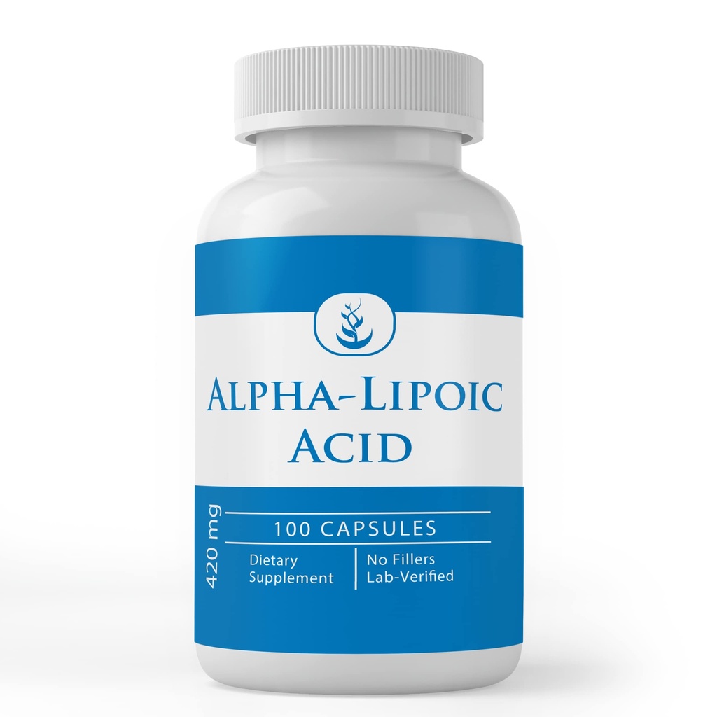 Rena originalingredienser Alpha-Lipoic Acid Capsules (100 kapslar) Alltid rena, inga tillsatser eller fillers, Lab Verified