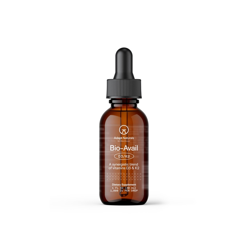 Adapt Naturals Vitamin D3 K2 1000 IE Supplement med MCT Oil, Bioavailable Highly Absorbable Liquid Formel, Övervinna vitamin D Deficiency, Support Immune & Metabolic Health - 1 FL Oz, 600 portioner