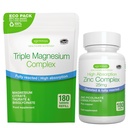 Triple Magnesium Complex 180 tabletter + Zink Complex Vegan Bundle, High Absorption Chelated Magnesium + 25mg Chelated Zinc Picolinate & Bisglycinate med koppar, av Igennus