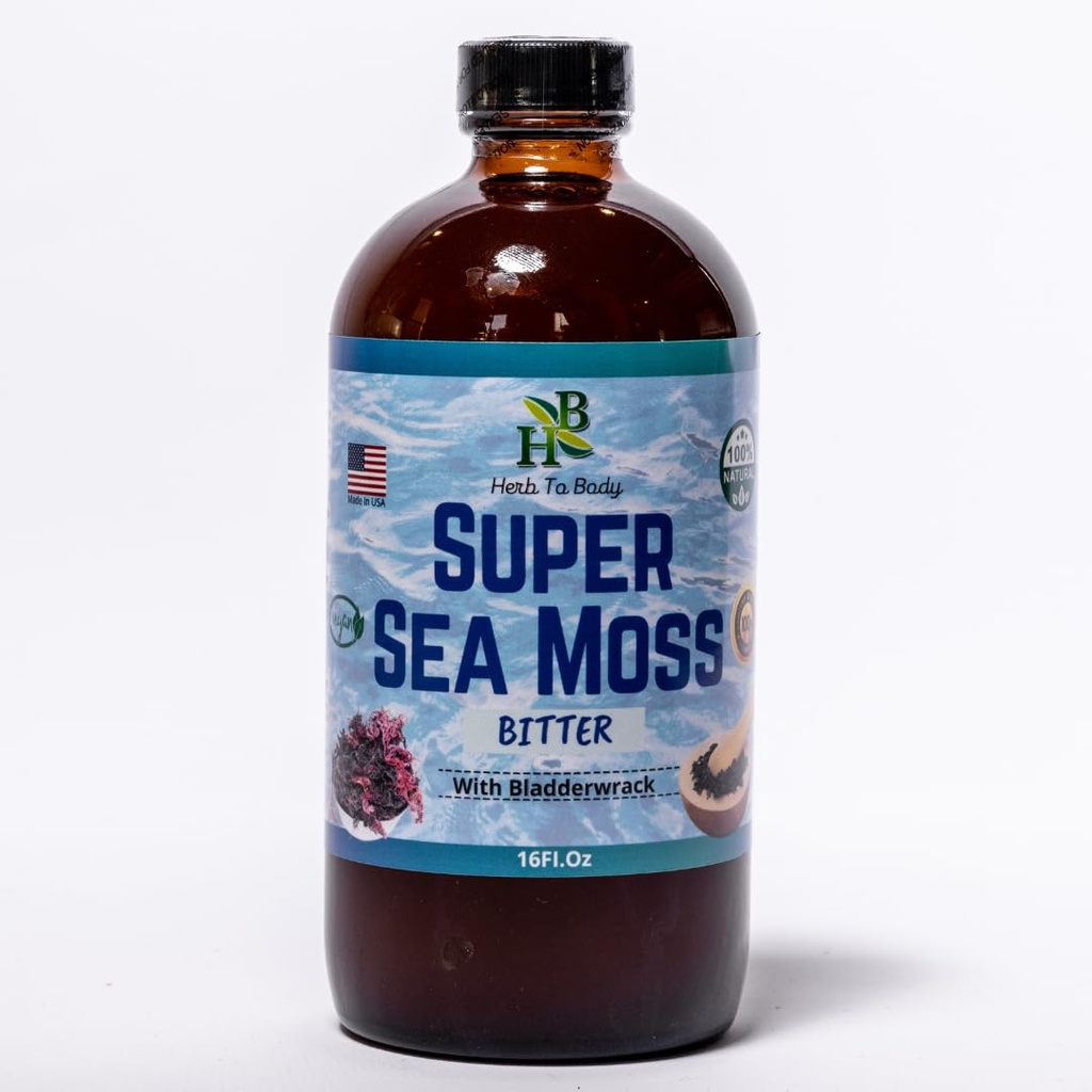 Herb för att kroppen Super Sea Moss Bitter med Bladderwrack - 16oz