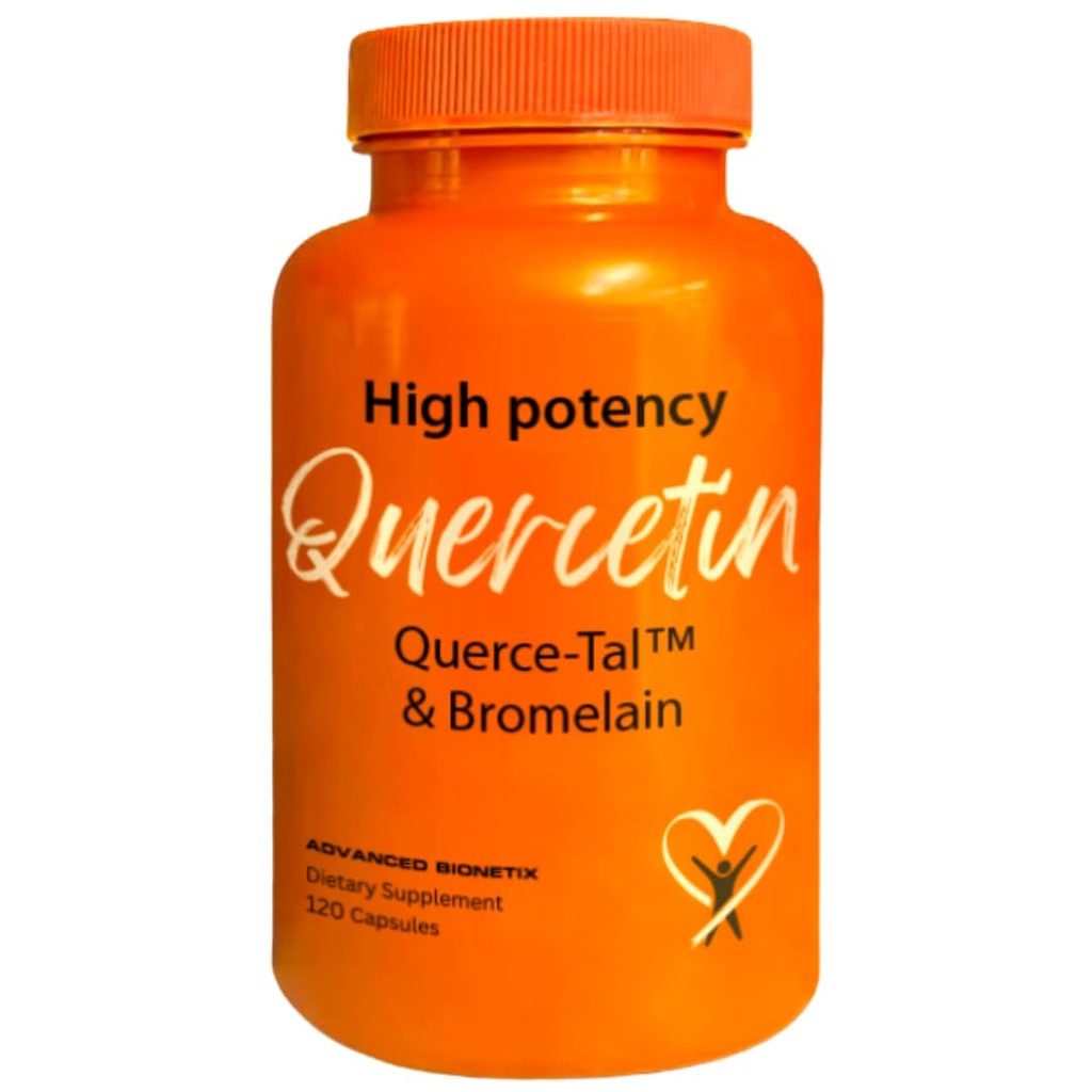 Querce-TalTM Quercetin + Bromelain 120 Veg Capsules | High Potency Enhanced Absorption Bioavailability. Stöder Anti-Oxidant, Flare up Events, Heart Immune Health, Packaging May Vary