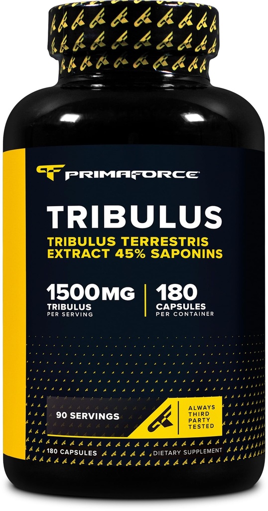 Primaforce Tribulus Terrestris Extract Capsules (180 kapslar) - 90 portioner / 1500 mg Tribulus Per Servering, Herbal Tribulus Supplement för män och kvinnor