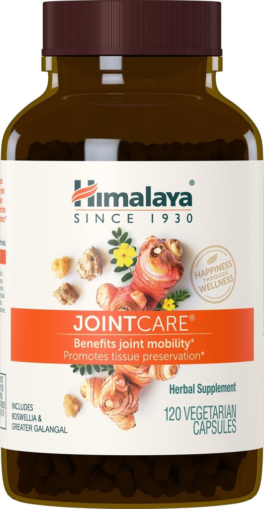 Himalaya JointCare med Boswellia, Joint Supplement för män och kvinnor, 1200 mg, 120 kapslar, 1 månads leverans