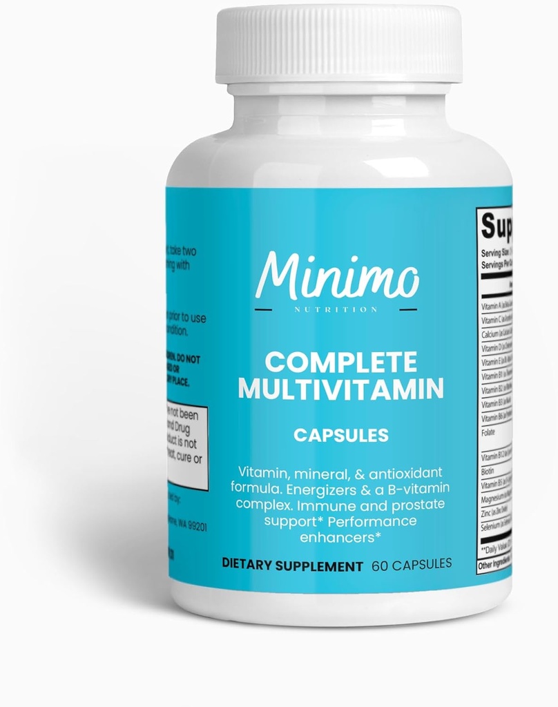 Fullständig Multivitamin + Immunity Boost, 60 Capsules, 3rd Party Tested, Daily Supplement for Men, Women, Adults, Gluten Free, Non-GMO, 30 Servings