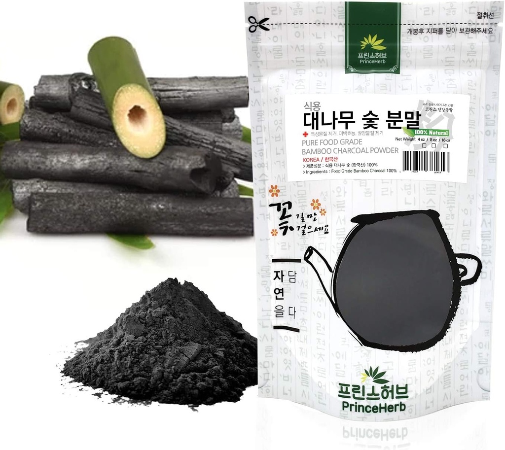 [Medicinska koreanska växtbaserade pulver] 100% naturligt aktiverat bambukolpulver / 대나무 (4 oz)