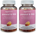 Grundläggande Prenatal & DHA Gummy, Rasberry & Lemon Flavor, 90 Count (tidigare Solimo) (Pack of 2)