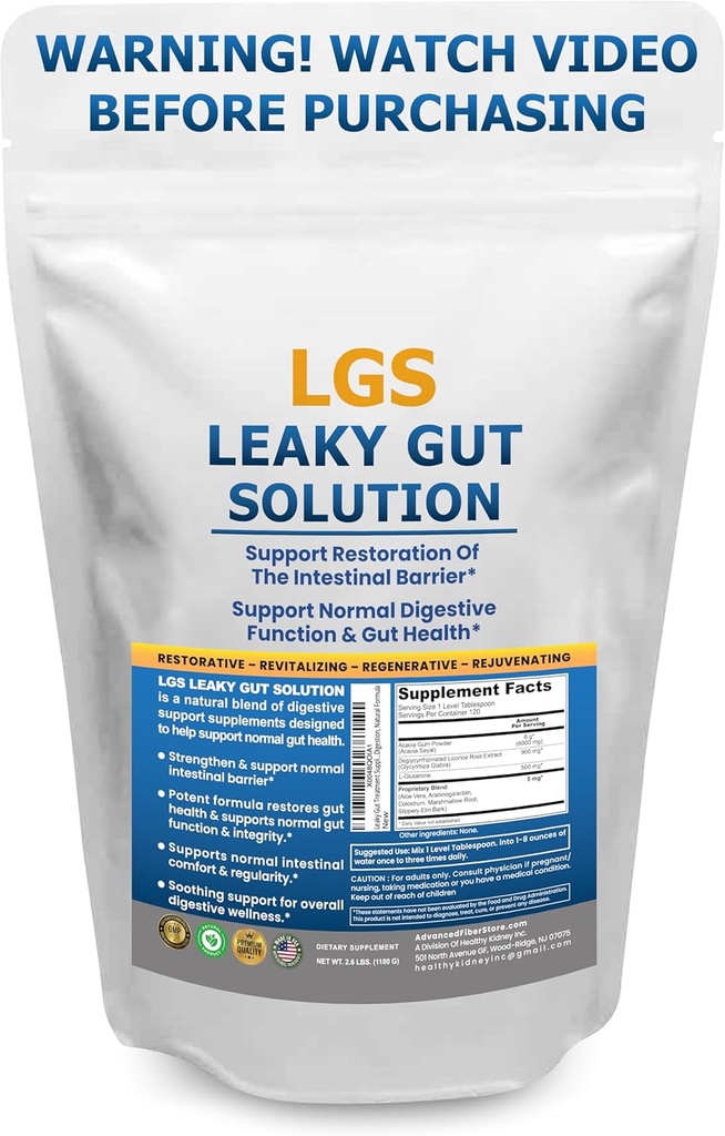 Leaky Gut Repair w/L Glutamine & Prebiotics- Gut Restore, Leaky Gut Health Powder- Leaky Gut Repair Supplements för IBS, Digestive Restoration & Gut Lining Support - Inkluderar Guthealth Assist Book