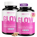GOBIOTIX Hair Skin och Nails Vitamin Supplement - 10000mcg Biotin Pills med Hyaluronic Acid, Folate, Iron, Magnesium och Zink - Collagen Production, Hair Growth - 60 portioner