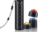 Ankomn Travel Vitamin Organizer - Stackable Daily Organizer med säker Twist Lid, Airtight & Lightweight för On-The-Go. Durable BPA-Free Material, Great for Pills, Supplements & Vitamins (Black)