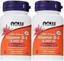 Nu livsmedel vitamin D3 5 000 IE, 240 mjukgels (Pack of 2)